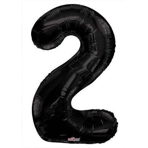 Number 2 Black Foil Balloon 34 inch - Lift balloons 