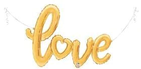 Love Script Gold 47" - (Single Pack). - Lift balloons