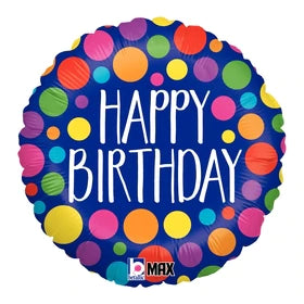 Polka Dot Birthday 18" - (Single Pack). 36561 - Lift balloons