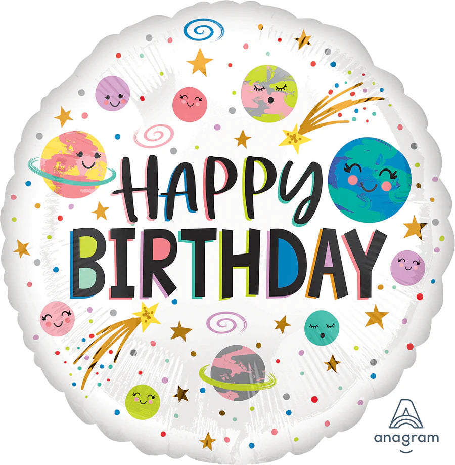 Smiling Galaxy Happy Birthday 17" - (Single Pack). 3962501 - Lift balloons