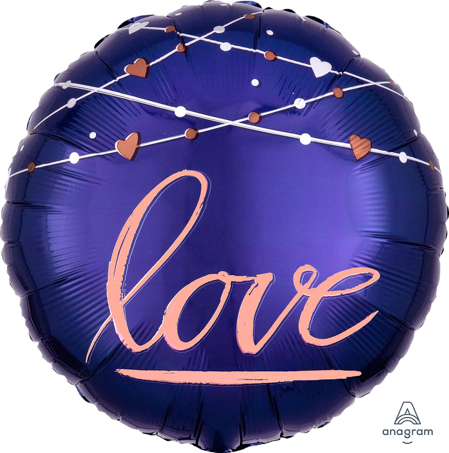 Navy Wedding (Love) 17" - (Single Pack). 3971701 - Lift balloons