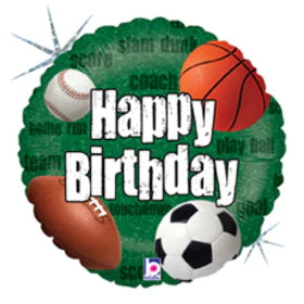 Sports Balls Birthday 18" - Lift balloons