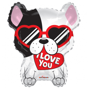 I Love You Dog With Glasses 18 inch - Lift balloons