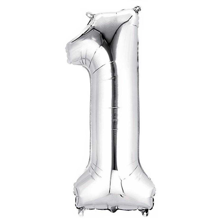 Numbers 1 Silver Foil Balloon 14 Inch - Lift balloons
