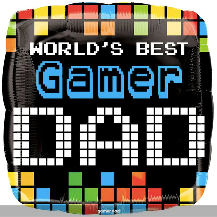 Worls's Best Gamer Dad 18" - (Flat). 37225 - Lift balloons