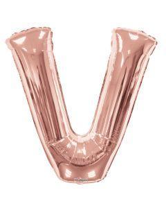 V Rose Gold Foil Letters 34 Inch - Lift balloons