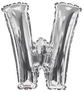 W SIlver Foil Letters 34 inch - Lift balloons