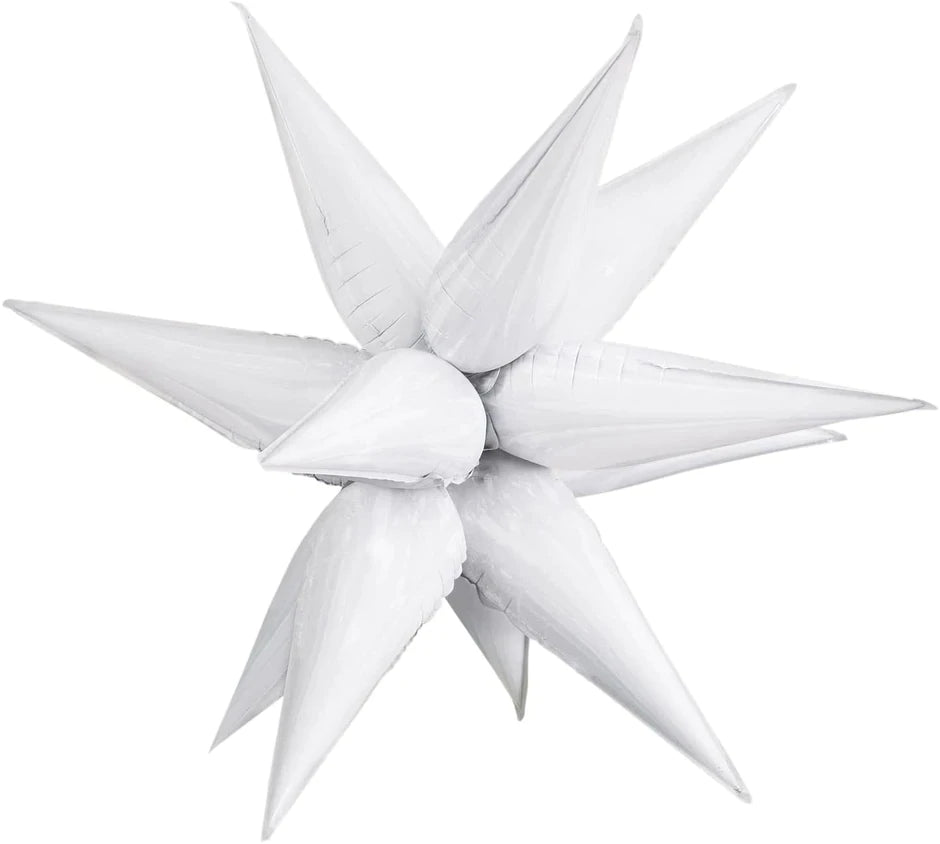 Starburst White 3D Foil Balloon - 40" inch - Lift balloons