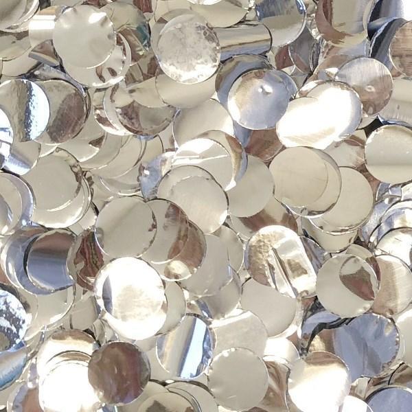 Silver Metallic Round Confetti - 5/8 in. - Lift balloons