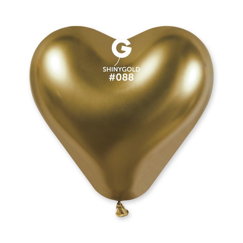 Shiny Gold 088 Heart Shaped Balloon 12 in - Lift balloons