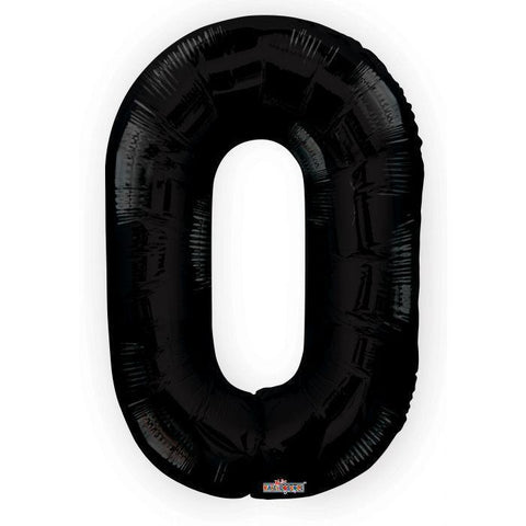 Number 0 Black Foil Balloon 34 inch - Lift balloons 