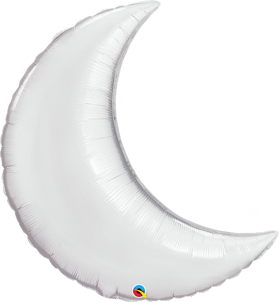 35" Silver Crescent Moon