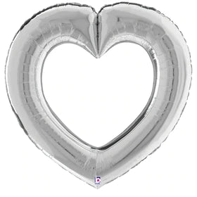 Linking Heart Silver 32" - (Single Pack). 25086 - Lift balloons 
