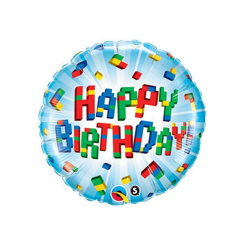 18" Birthday Color Blocks Pkg - Lift balloons 