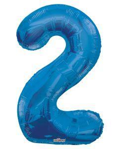 Blue Foil Number 2 Balloons 34 inch - Lift balloons 