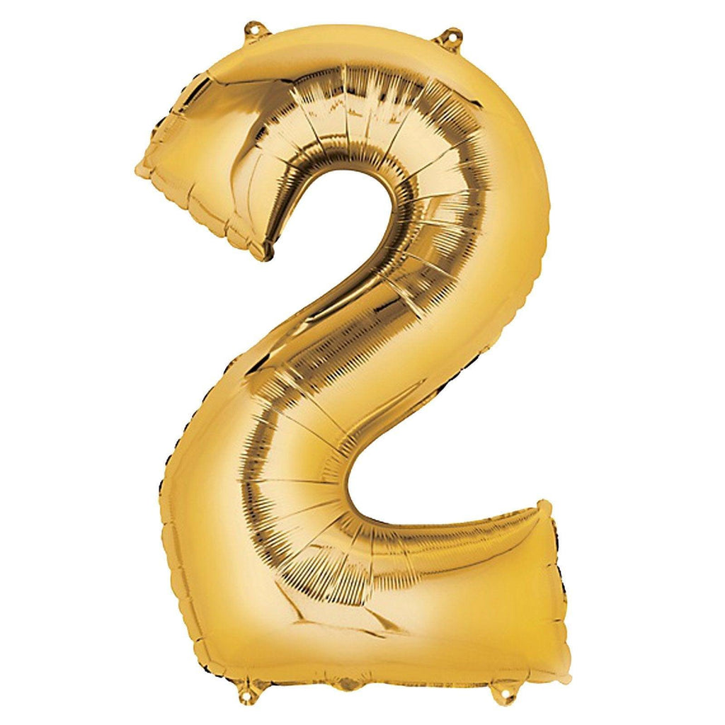 Number 2 Gold Foil Balloon 34 inch - Lift balloons 