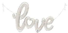 Love Script Silver 47" - (Single Pack). 35720