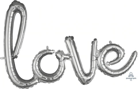 31” Phrase Love Silver - (Single Pack) - Lift balloons 
