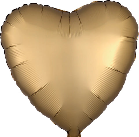 Satin Luxe Gold Sateen Heart 17" - (Single Pack). 3680301