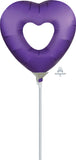 Purple Royale Open Heart 8" - (Flat). - Lift balloons 