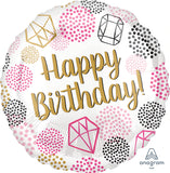 Happy Birthday Gems Standard 17" - (Single Pack) - Lift balloons 
