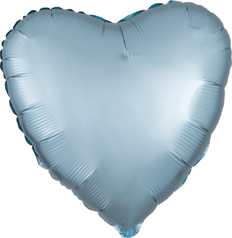 Satin Luxe Pastel Blue Heart 17" - (Single Pack). 3991101 - Lift balloons 