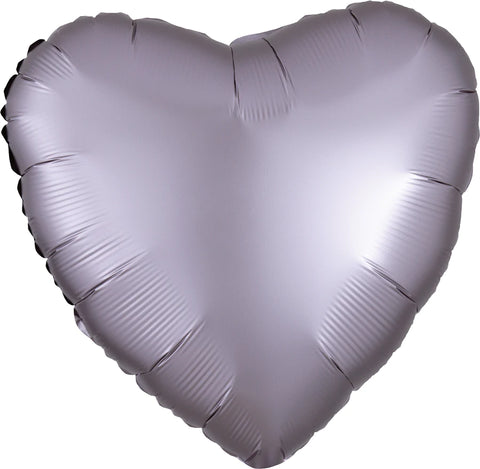 Satin Luxe Greige Heart 17" - (Single Pack). 3992001
