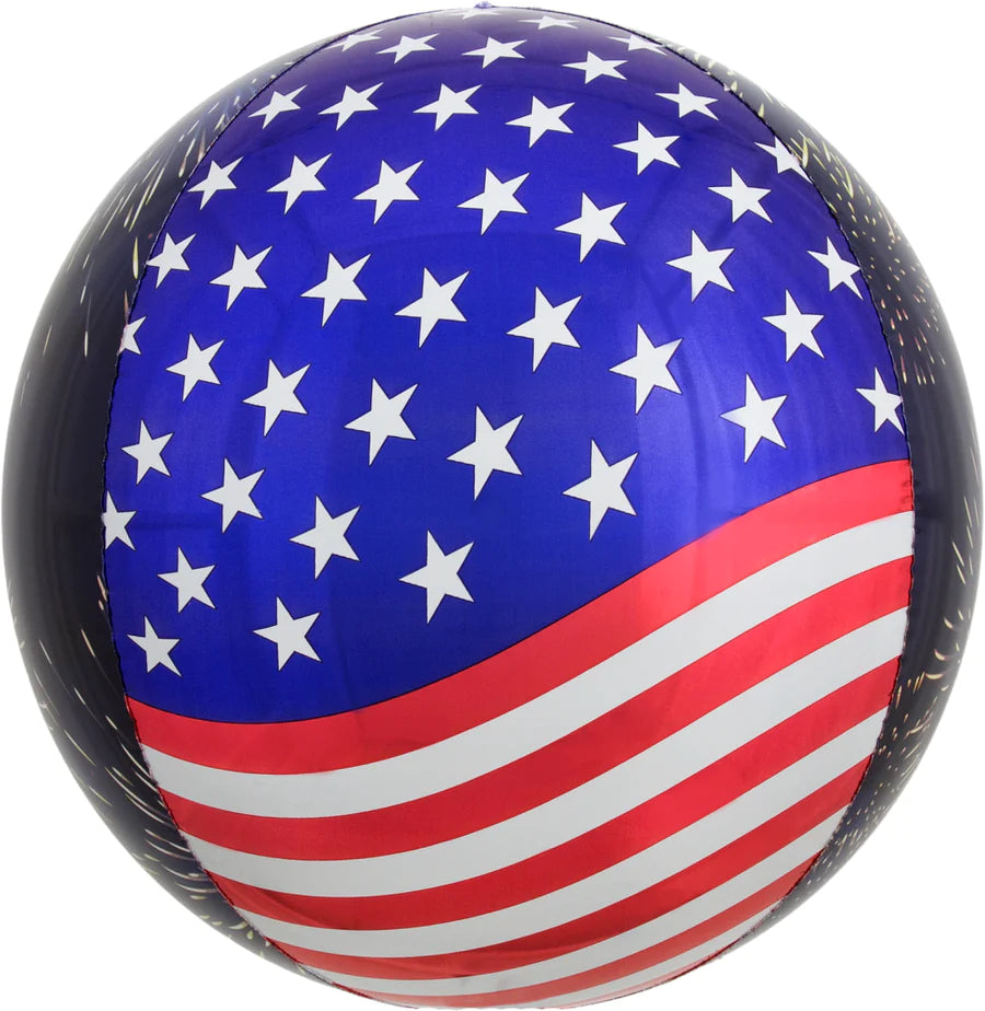 Stars, Stripes & Fireworks Orbz 15" - (Single Pack). 4095401 - Lift balloons 