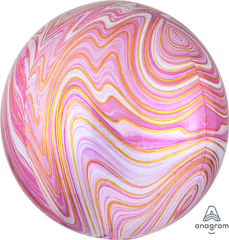 Orbz Pink Marblez 15" - (Single Pack). 4139601