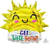 Iridescent Get Well Happy Sun 29" - (Single Pack). 4169801 - Lift balloons 
