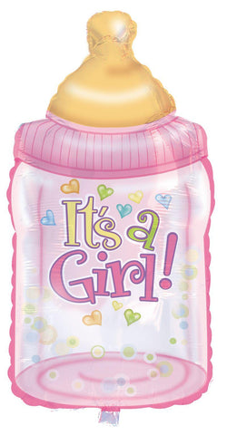 It's A Girl Baby Bottles. 38 inch - Lift balloons 