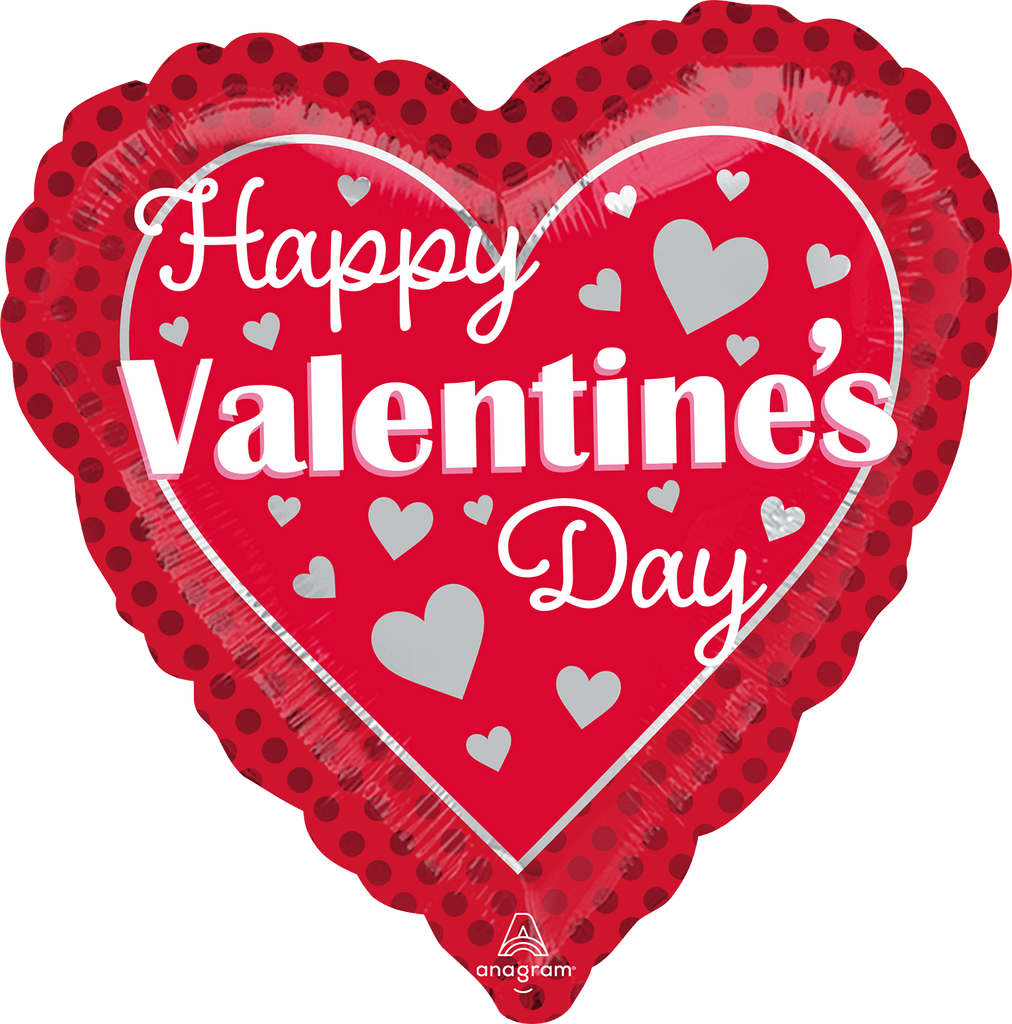 18 Inch Valentine Hearts & Dots - Lift balloons 