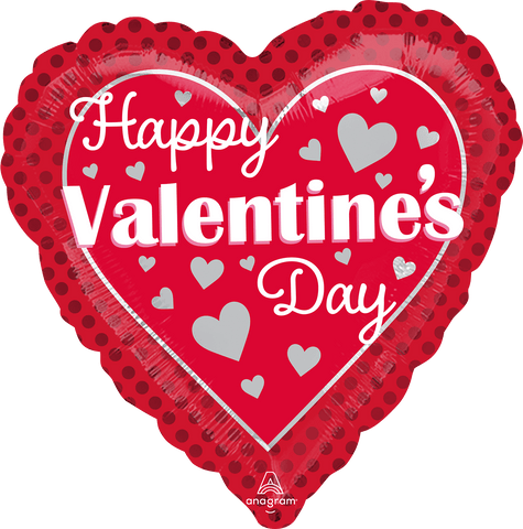 18 Inch Valentine Hearts & Dots - Lift balloons 