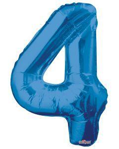 Blue Foil Numbers 4  34 inch - Lift balloons 
