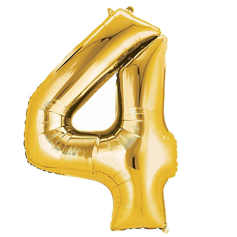 Number 4 Gold Foil Balloon 34 inch - Lift balloons 