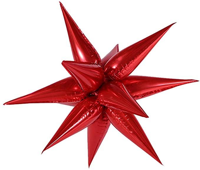 Starburst Red 3D Foil Balloon. 26 inch - Lift balloons 