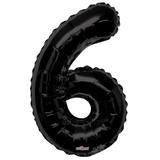 Number 6 Black Foil Balloon 34 inch - Lift balloons 