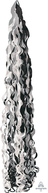 34" Twirlz Tail Medium - Grey White Black - Lift balloons 