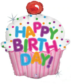 Happy Birthday Cupcake 31" - (Single Pack). 85587 - Lift balloons 