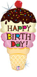 Birthday Ice Cream Cone 33" - (Single Pack). 85891 - Lift balloons 