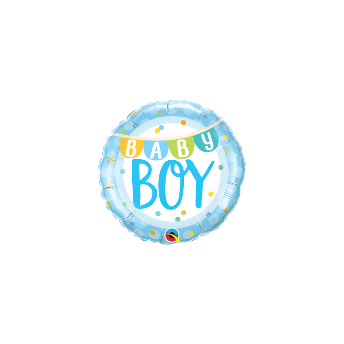 Baby Boy Banner & Dots. 18 inch - Lift balloons 