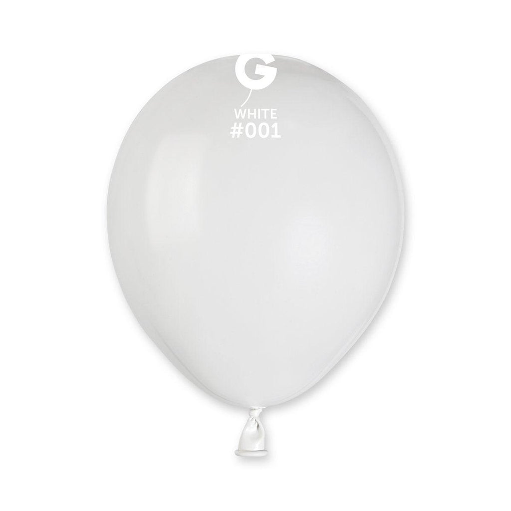 Solid Balloon White #001 - 5 inch - Lift balloons 
