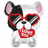 I Love You Dog With Glasses 18 inch - Lift balloons 