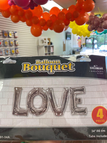 Love Bouquet 34 inch Silver - Lift balloons 