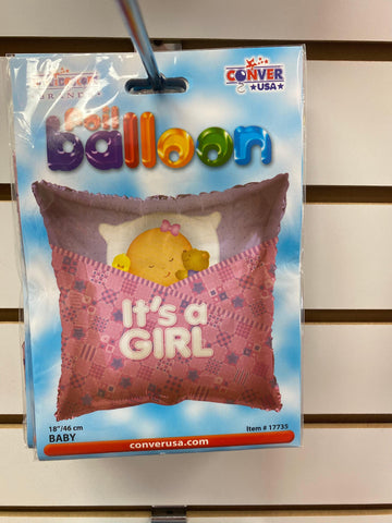 Baby Girl Sleeping Square 18 inch - Lift balloons 