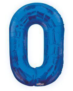 Blue Foil Number 0  34 inch - Lift balloons 