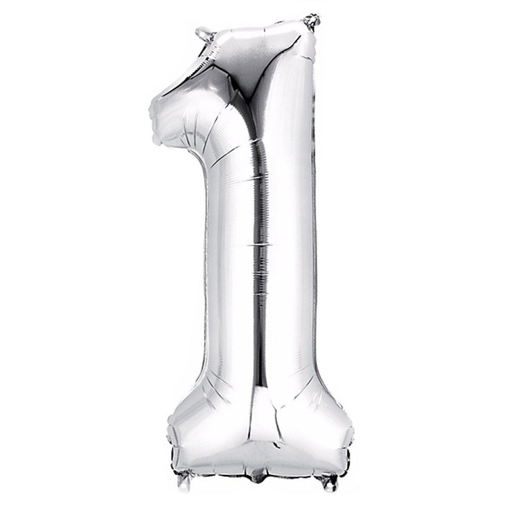 Silver Foil Numbers 1 34 inch - Lift balloons 
