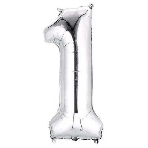 Numbers 1 Silver Foil Balloon 14 Inch - Lift balloons 