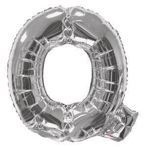 Q  Silver Foil Letters   34 inch - Lift balloons 