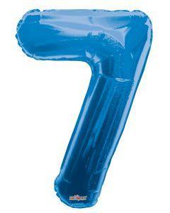 Number 7 Blue Foil Balloon 34" in each. 19669-34